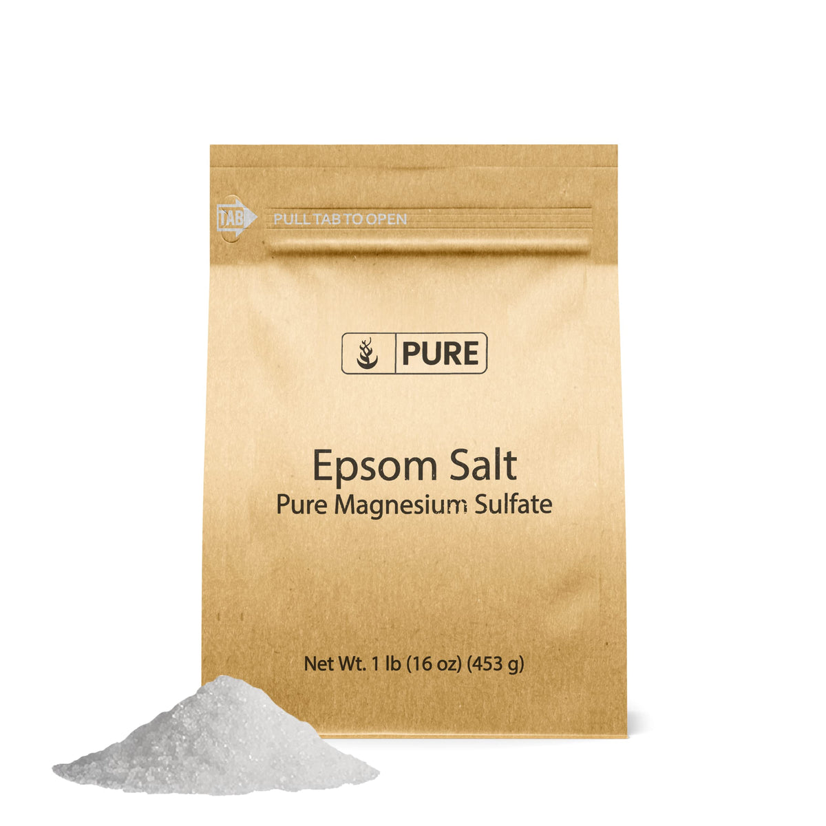 Pure Original Ingredients Epsom Salt - 1 Lb Food Grade Magnesium Sulfate Soaking Solution