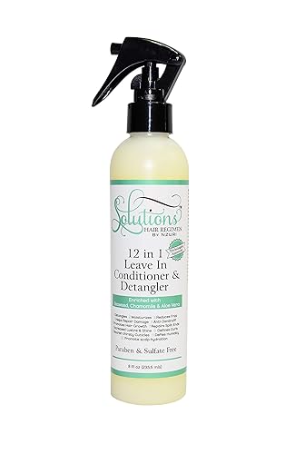 Nzuri Solutions 12-In-1 Leave-In Conditioner & Detangler With Seaweed, Chamomile, Aloe Vera 8Oz