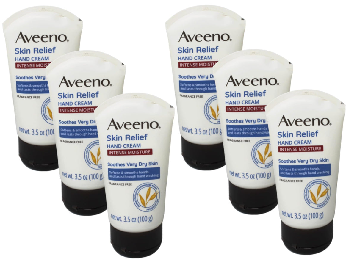 Aveeno Active Naturals Intense Relief Hand Cream, 3.5 Oz, Pack Of 6 - Moisturizing Care