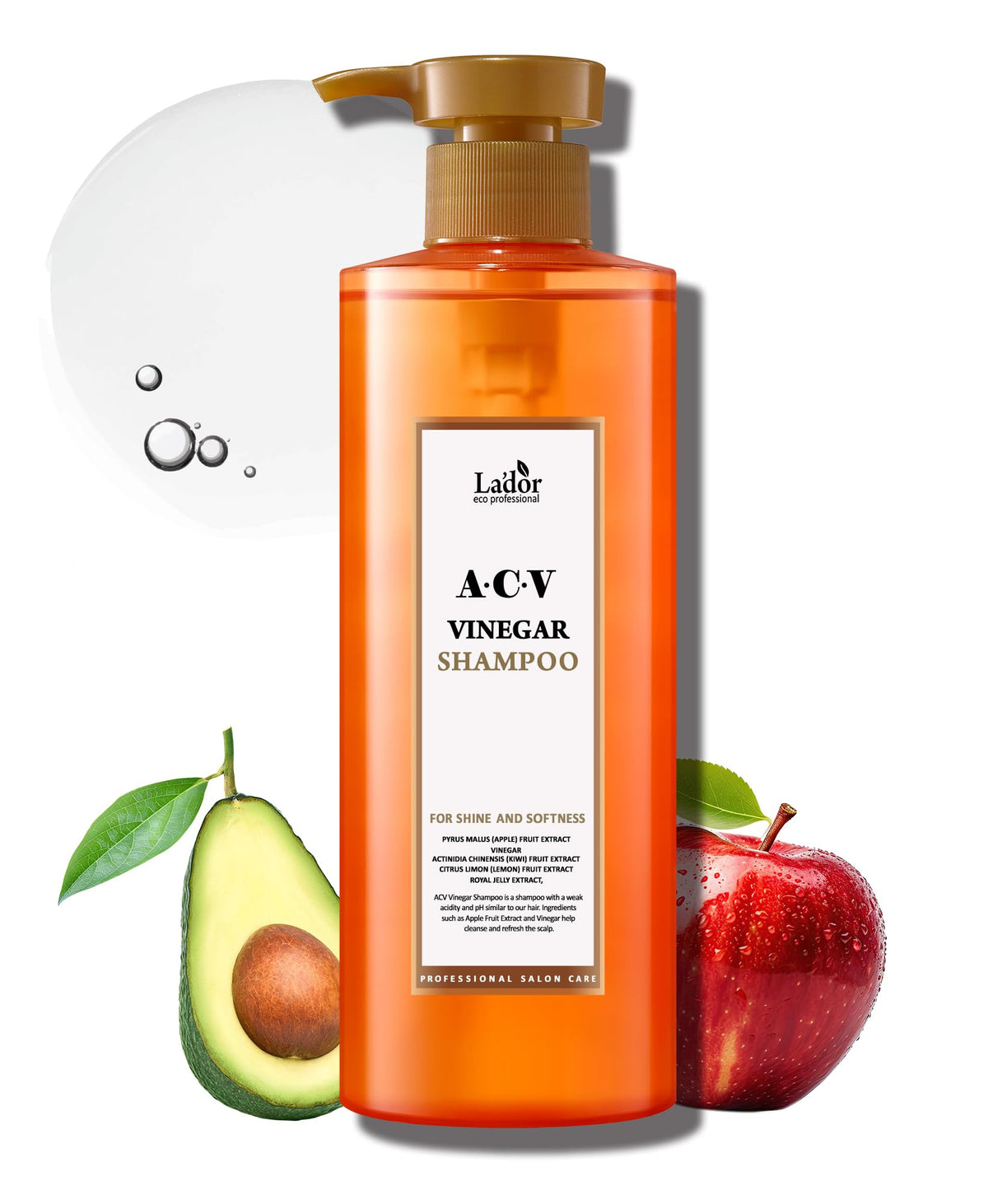 La'Dor Apple Cider Vinegar Clarifying Shampoo, Ph-Balanced For Oily Scalp & Dandruff, 