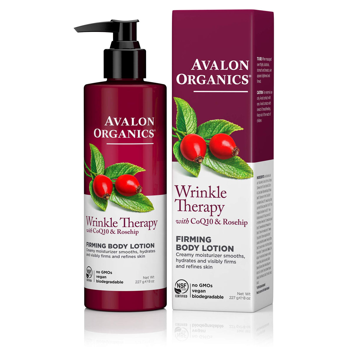 Avalon Organics Firming Body Lotion With Coq10 & Rosehip, 8 Oz - Anti-Aging Moisturizer