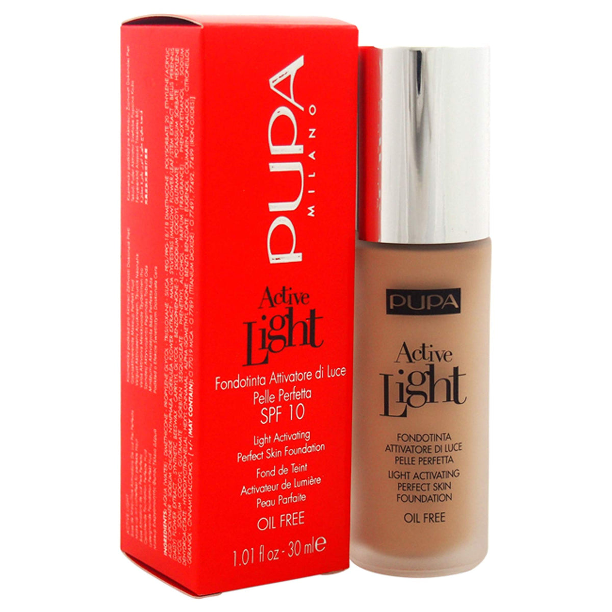 Pupa Milano Active Light Activating Perfect Skin SPF 10 Foundation  No 030Natural Beige  1 Ounce