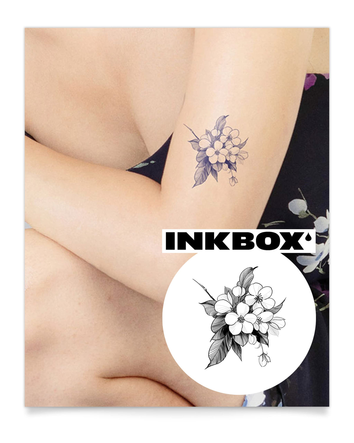 Inkbox Snow White'S Kiss Temporary Tattoo - 3X3 In, Water-Resistant, Long Lasting, Easy Apply