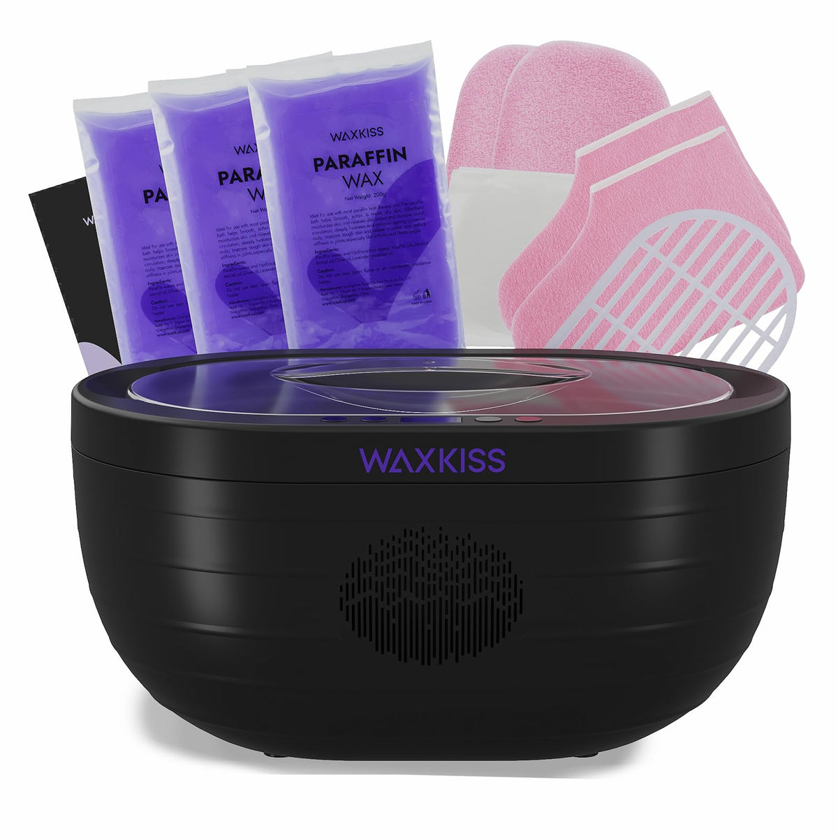 Waxkiss Paraffin Wax Machine For Hand And Feet - Moisturizing Bath Kit, Safety Material, 3000A_Bl