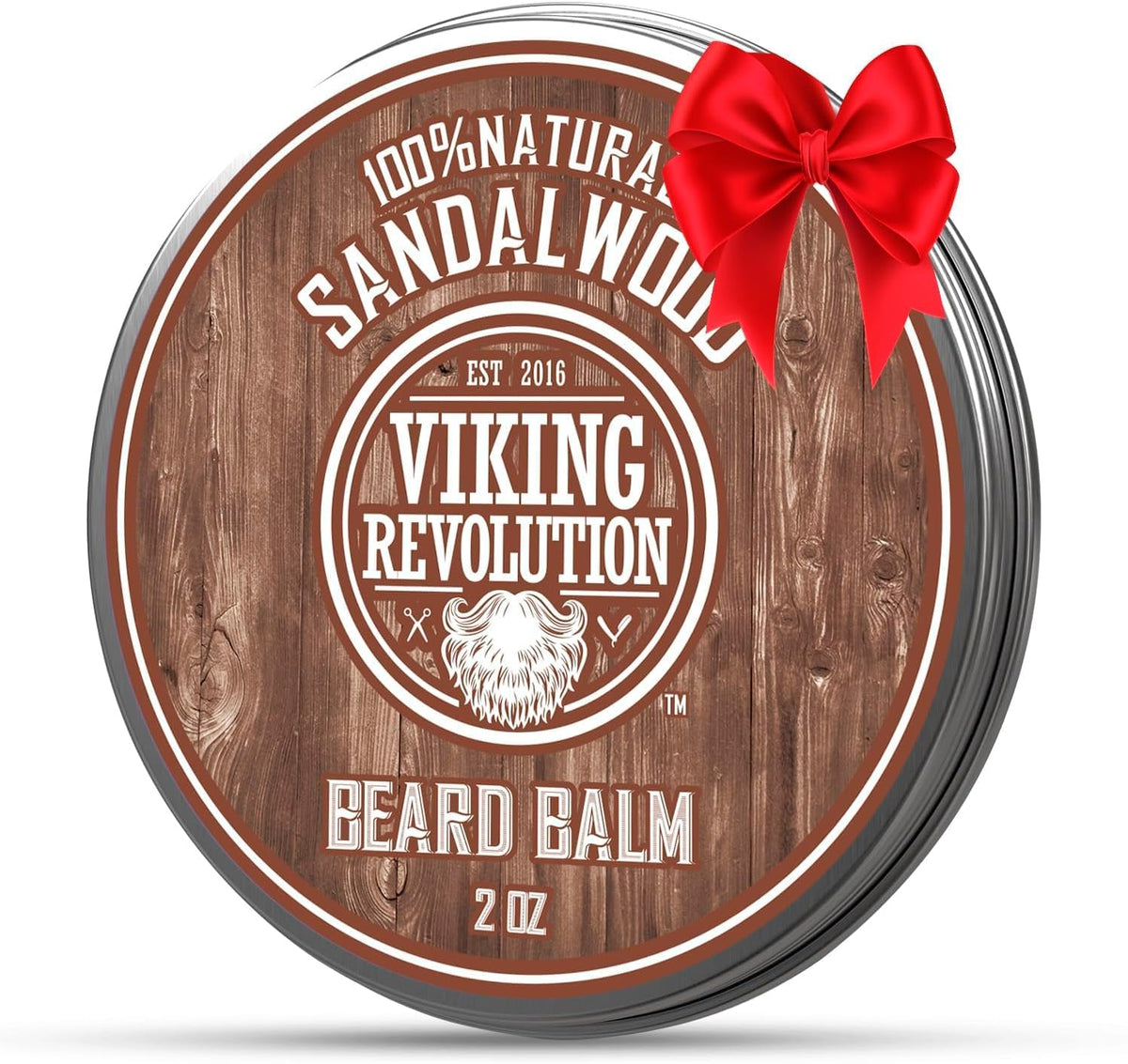 Viking Revolution Sandalwood Beard Balm - Moisturizer With Argan & Jojoba Oil, 2Oz