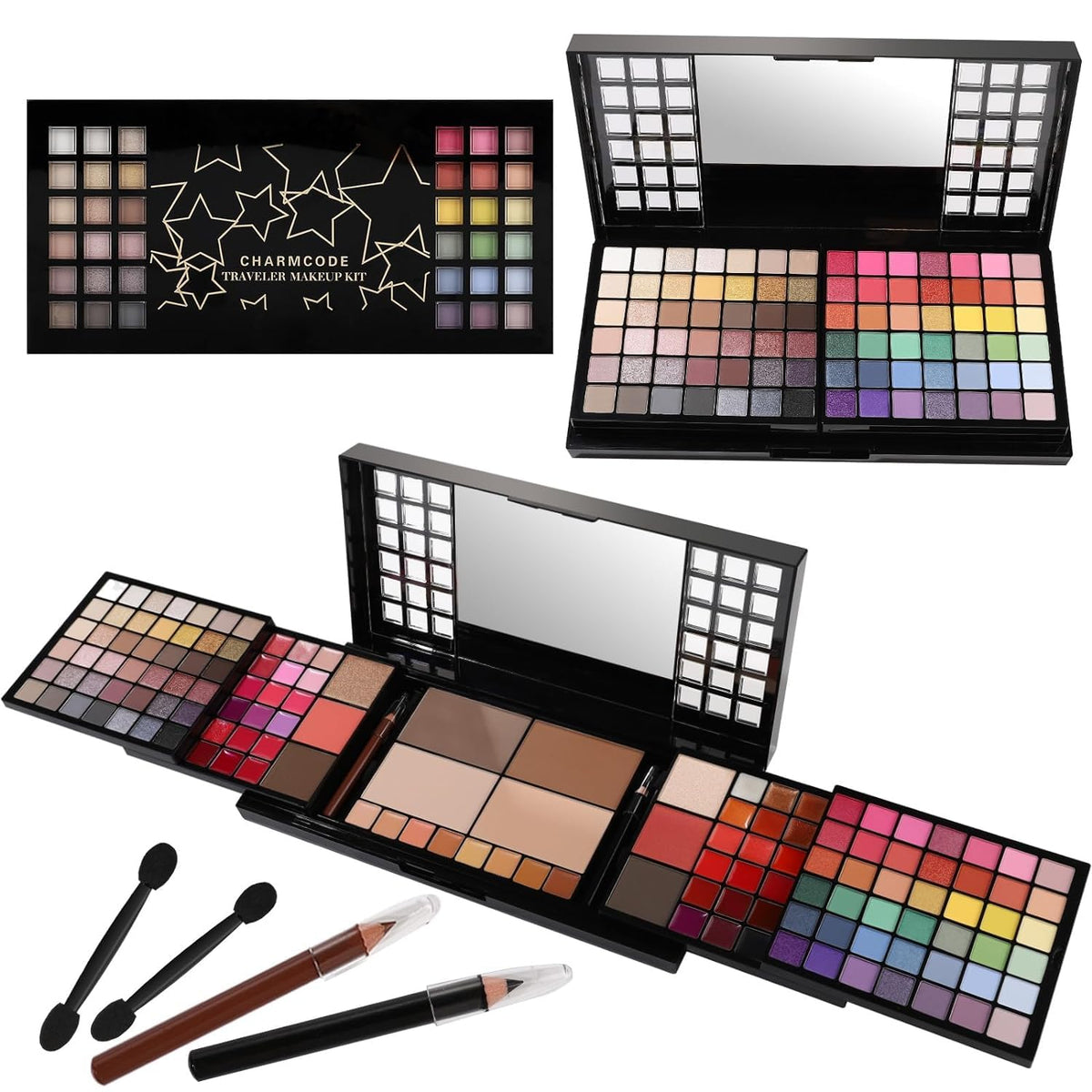 Charmcode All-In-One Makeup Kit For Women - Full Set With Eyeshadow, Lip Gloss, Blush & More