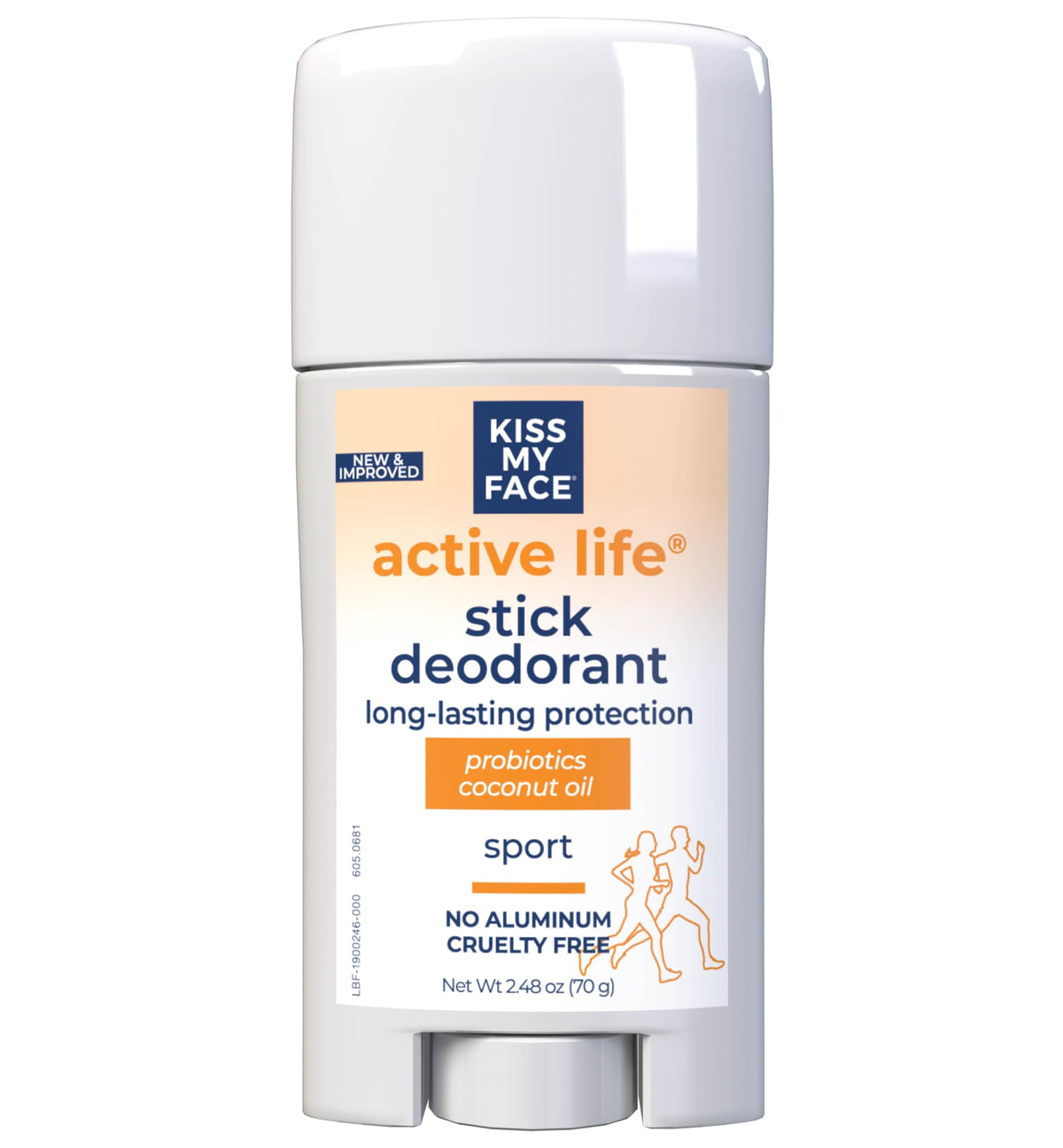 Kiss My Face Active Life Deodorant, Aluminum Free, 72 Hour Odor Control, Citrus Scent, 2.48