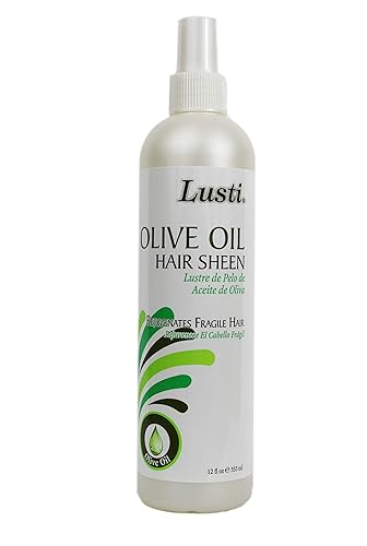 Lusti Organics Olive Oil Hair Sheen - 12 fl oz, Nourishes & Rejuvenates Fragile Hair