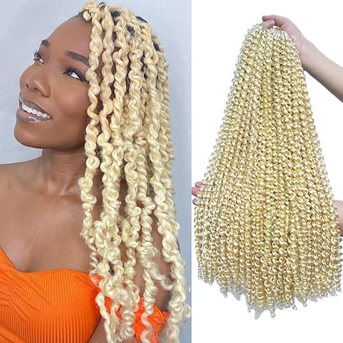 Desire4Hair 24&quot; Passion Twist Crochet Hair 7 Packs Water Wave Synthetic 613 Blonde