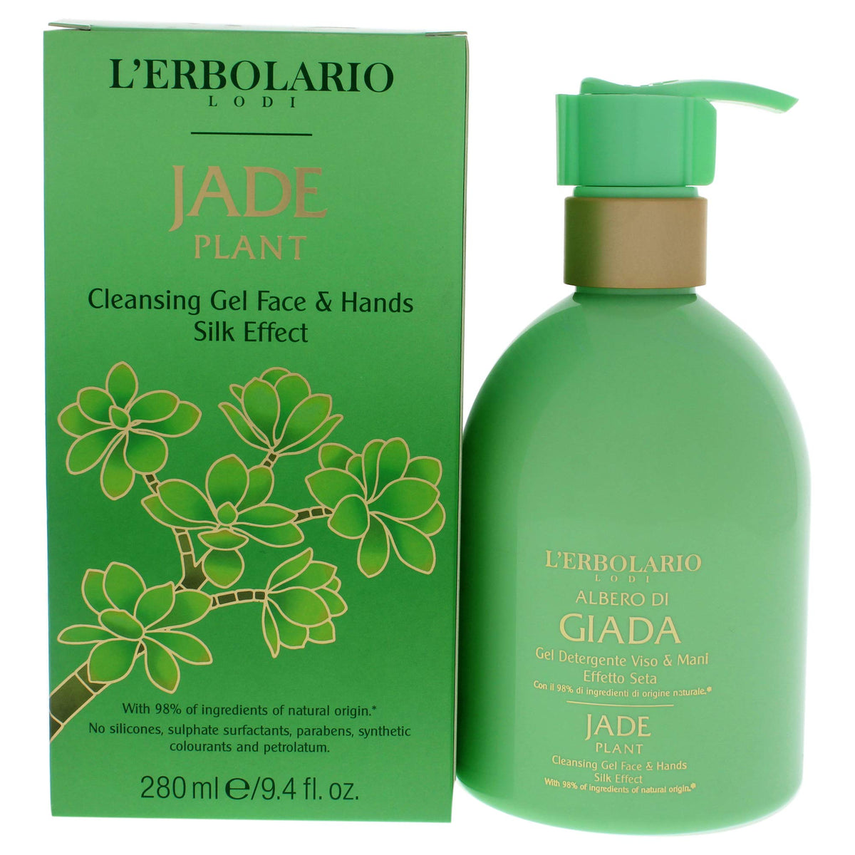 LErbolario Jade Plant Face And Hands Cleansing Gel  Floral And Citrus Fragrance  Moisturizing And Softening Properties  Silk