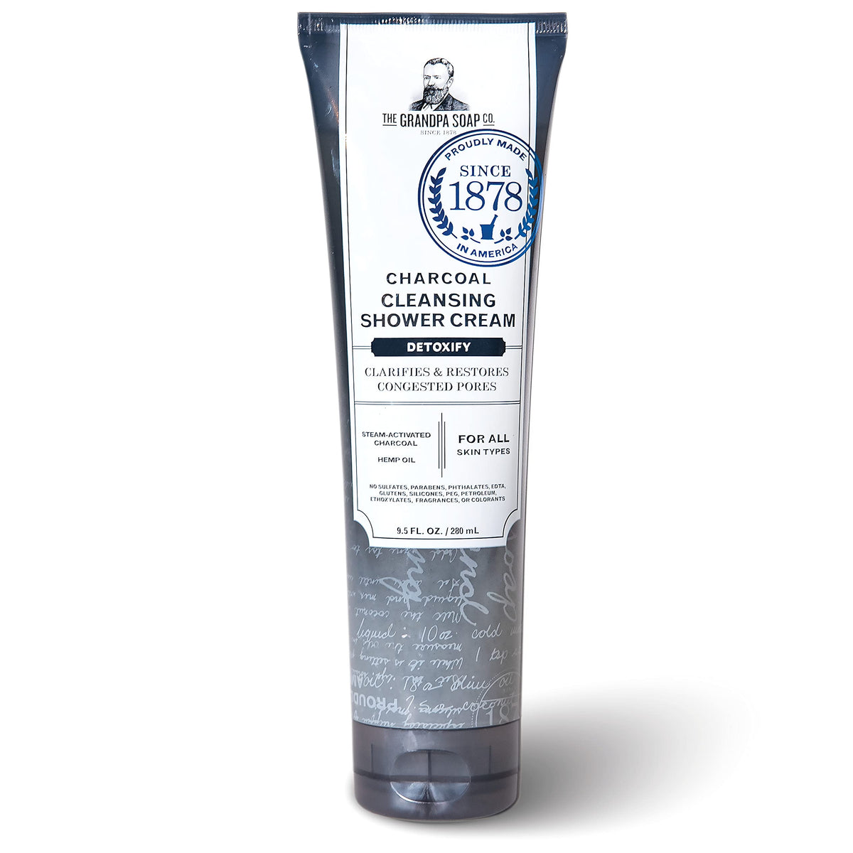 The Grandpa Soap Company Charcoal Shower Cream, 9.5 Oz - Multicolor Natural Cleanser