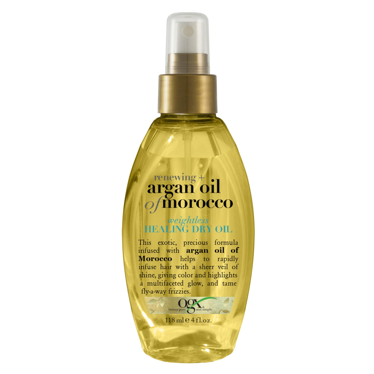 Ogx Argan Oil Of Morocco Weightless Healing Dry Oil Spray For Frizzy Hair, 4 Fl Oz