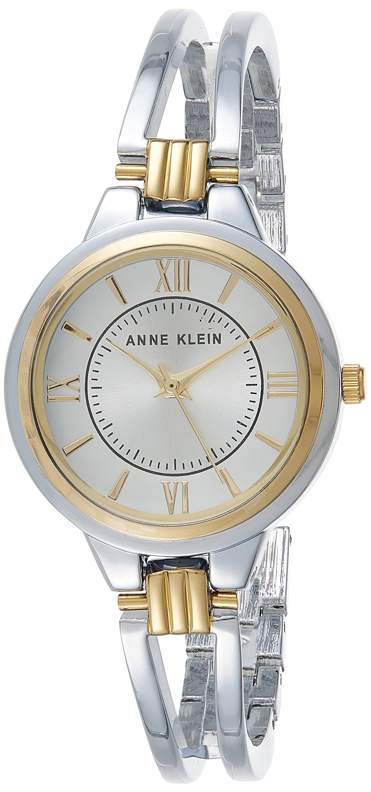 Anne Klein Women'S Two-Tone Open Bangle Watch - Ak/1441Svtt, Alloy Material