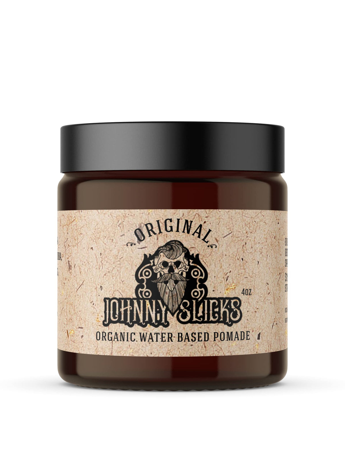 Johnny Slicks Water Based Pomade - Strong Hold, High Shine, Organic, 4Oz - Promotes Healthy Hair Growth