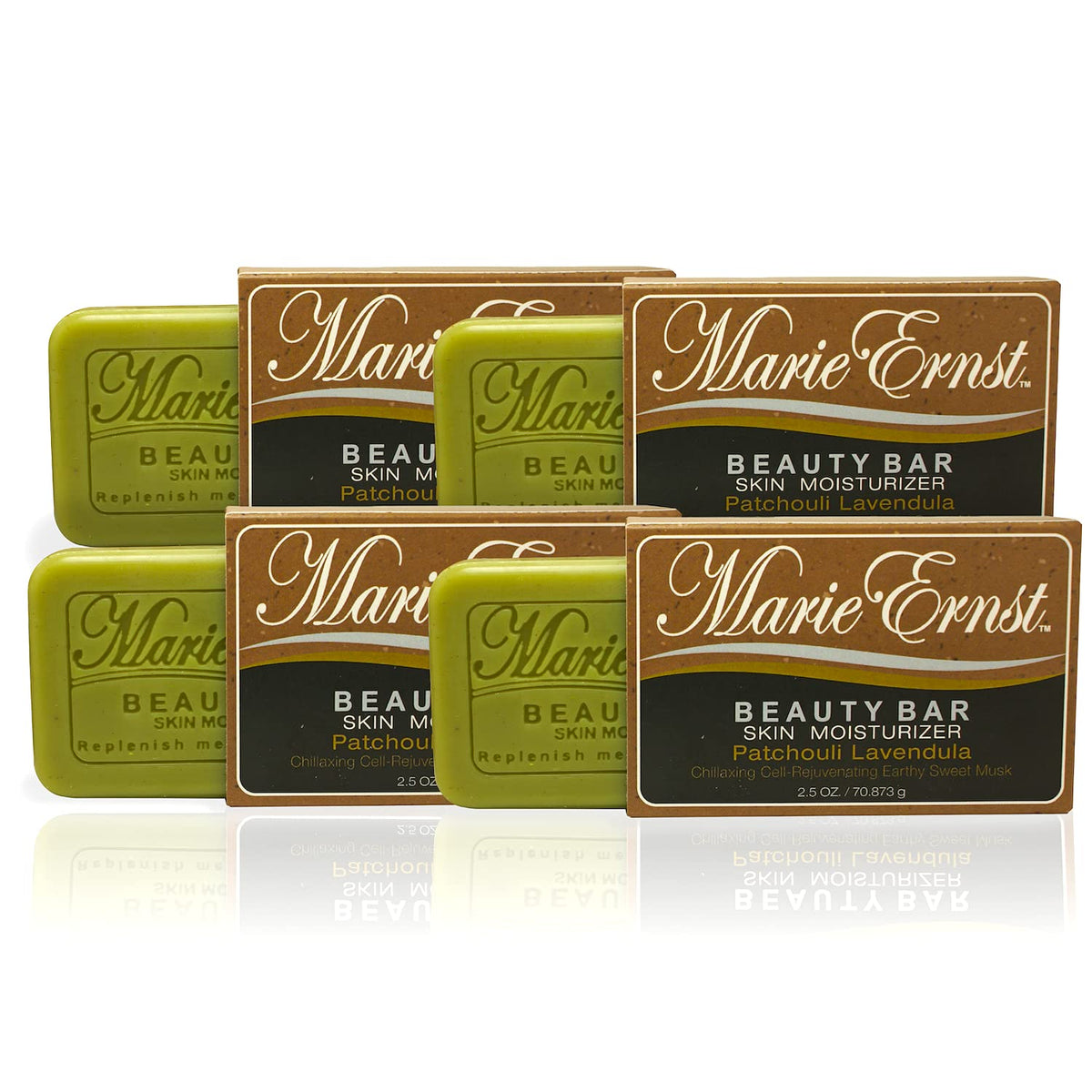 Marie Ernst Vegan Bath Soap 2-Pack - Patchouli Lavender Shea Butter Bars For Men & Women