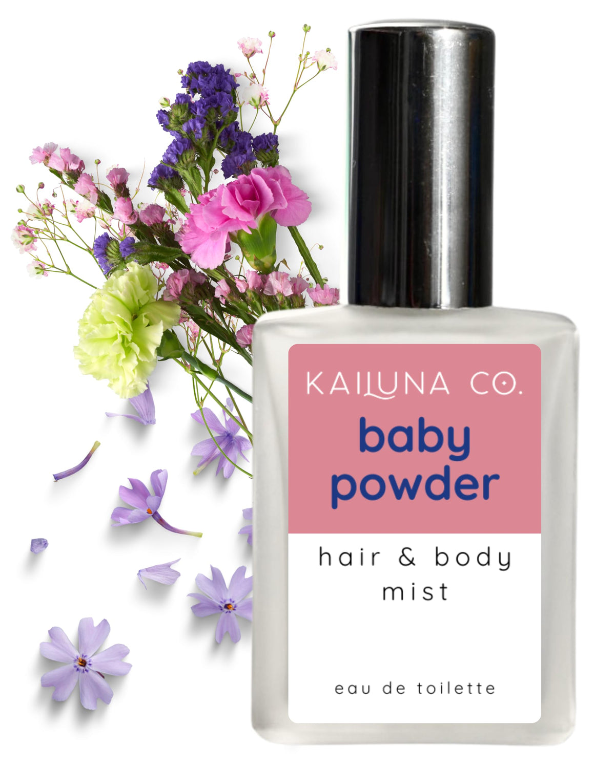 Kailuna Co. Baby Powder Natural Hair & Body Mist Spray, Alcohol-Free, 0.5 Fl Oz