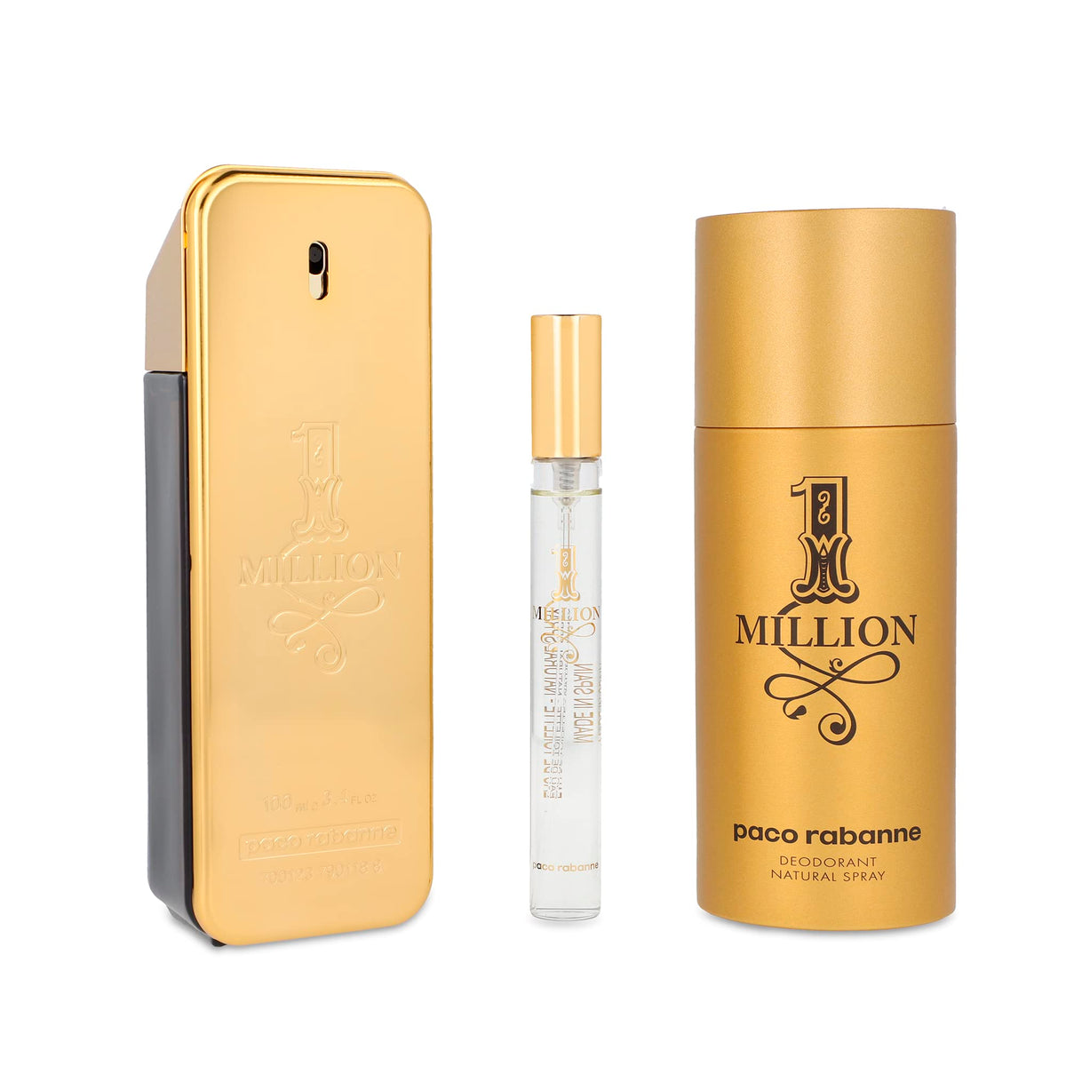 Paco Rabanne One Million 3-Piece Gift Set For Men - Eau De Toilette & Deodorant Sprays