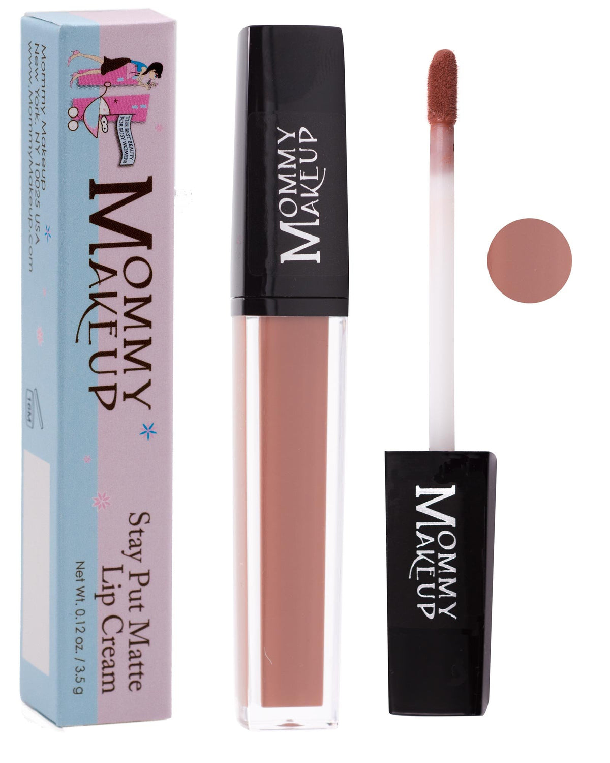 Mommy Makeup Stay Put Matte Lip Cream - Kiss-Proof, Waterproof, Long Lasting - Sienna