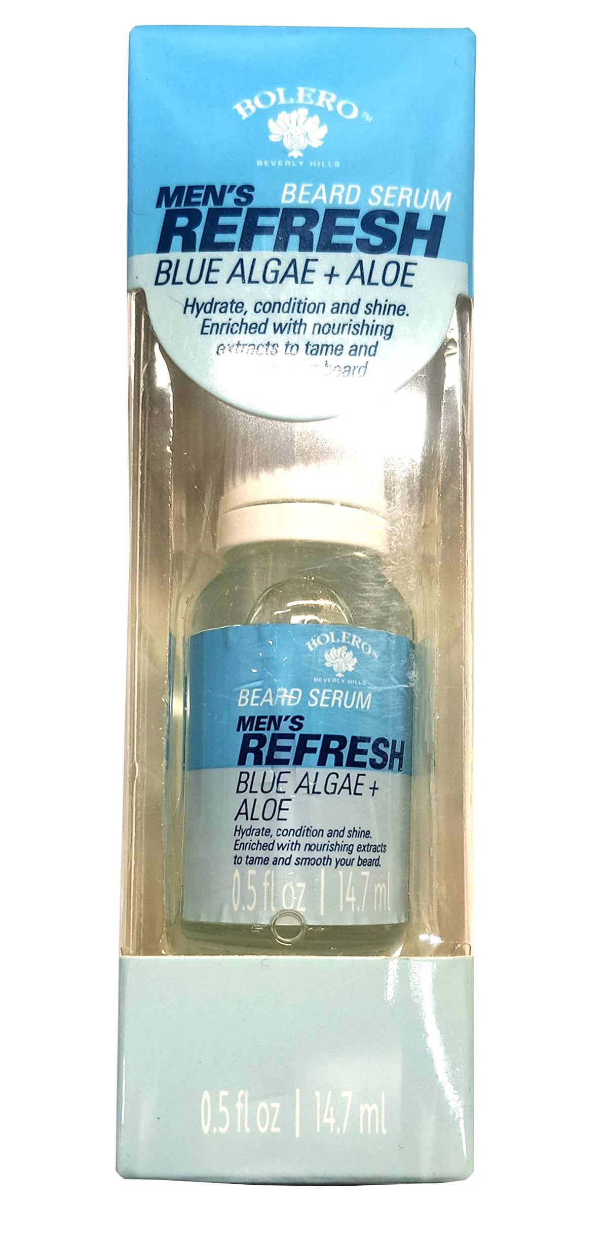 Bolero Beverly Hills Men'S Refresh Beard Serum With Blue Algae & Aloe, 0.5 Fl Oz