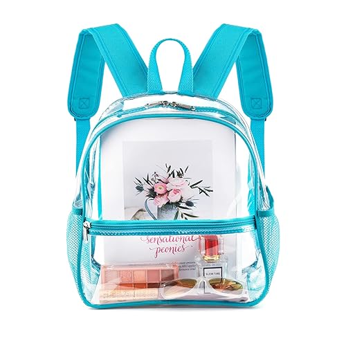 Fomaris Turquoise Clear Backpack - Stadium Approved Mini PVC Concert Bag 12x12x6