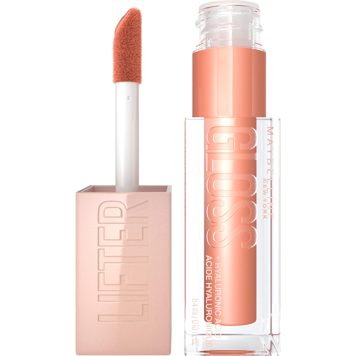 Maybelline Lifter Gloss - Hydrating Lip Gloss With Hyaluronic Acid, Amber, 0.18 Fl Oz