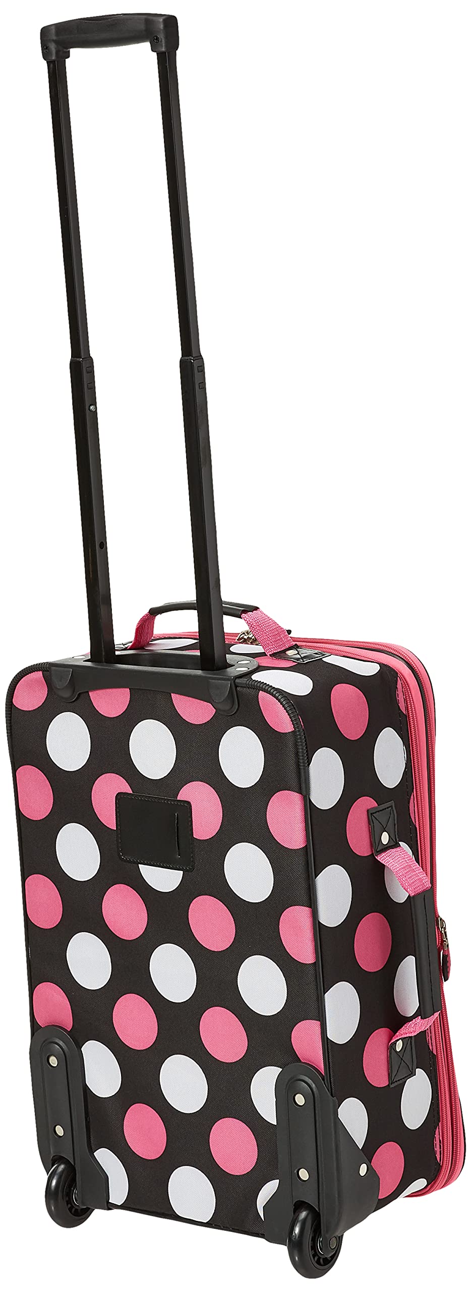 Rockland Fashion Softside Expandable Luggage Set, Multi/Pink Dot, 2-Piece (14/19)