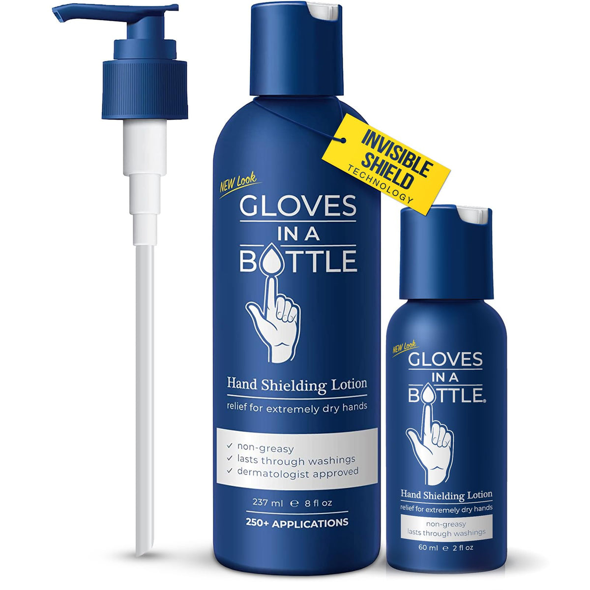 Gloves In A Bottle Shielding Lotion, 2 Fl Oz & 8 Fl Oz, Grease-Less, Fragrance Free, Dry