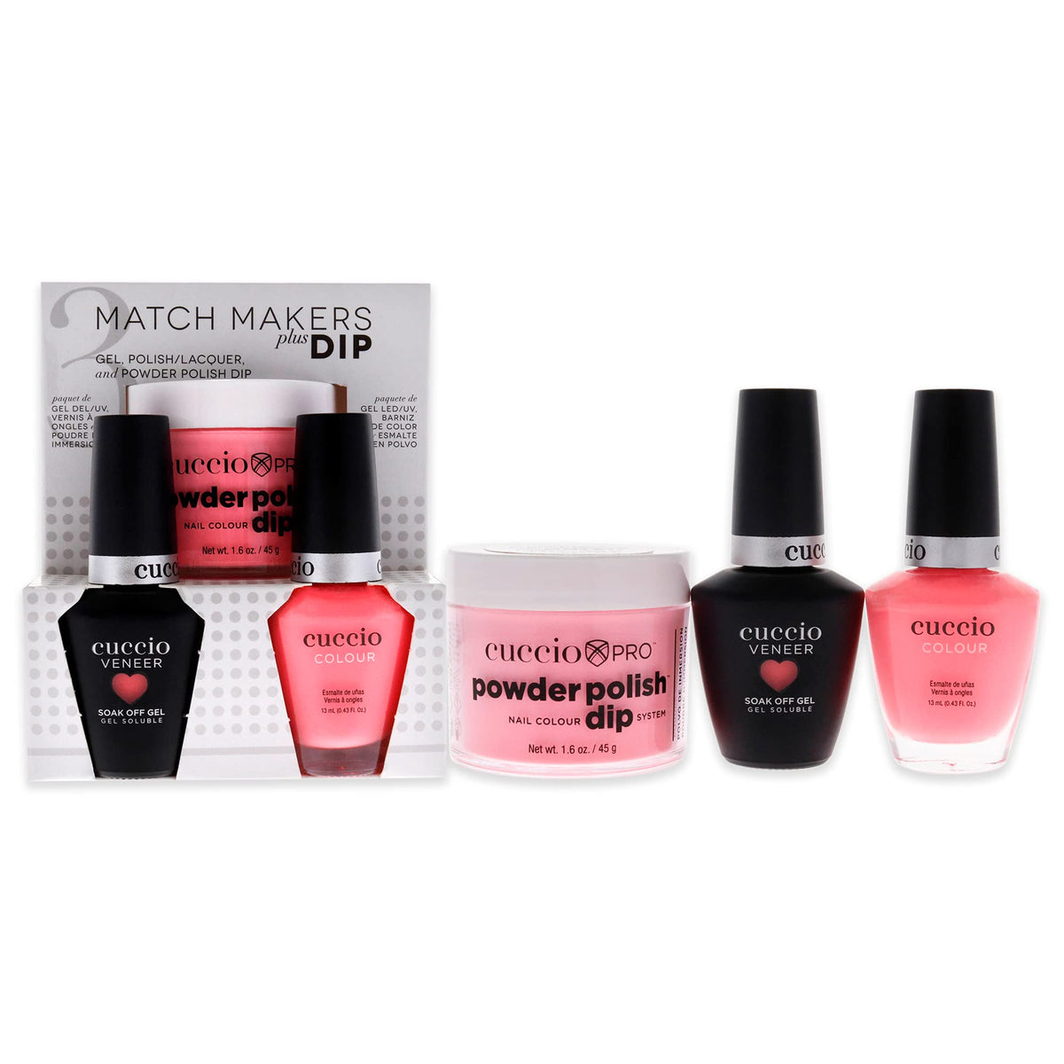 Cuccio Colour Matchmakers Nail Dip Kit - Once In A Lifetime - 3 Pc Matching Mani-Pedi Set