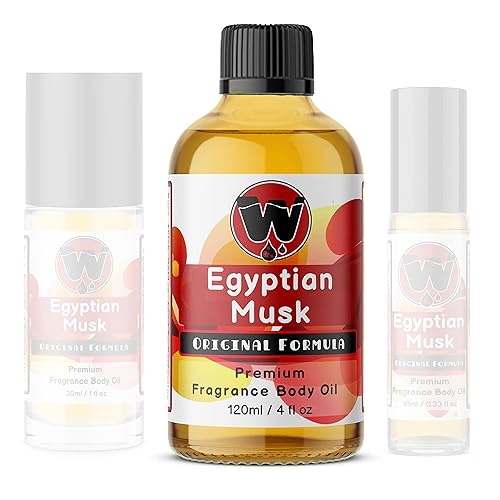 WagsMarket Egyptian Musk Oil - 4oz Glass Bottle, Roll On & 1oz Options Available