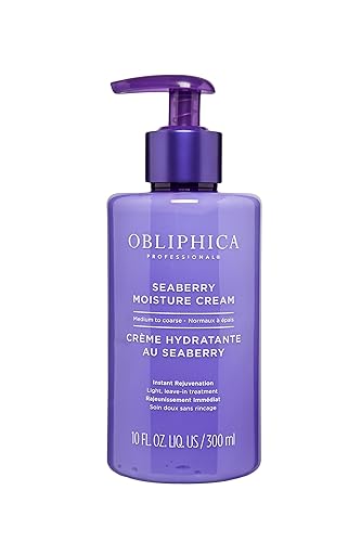 Obliphica Seaberry Leave In Moisture Cream - Anti-Frizz, 10 Fl Oz Hair Treatment For Normal Hair