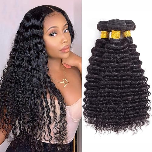 FASHION VILA 9A Unprocessed Virgin Brazilian Remy Human Hair 3 Bundles Deep Wave 18&quot;