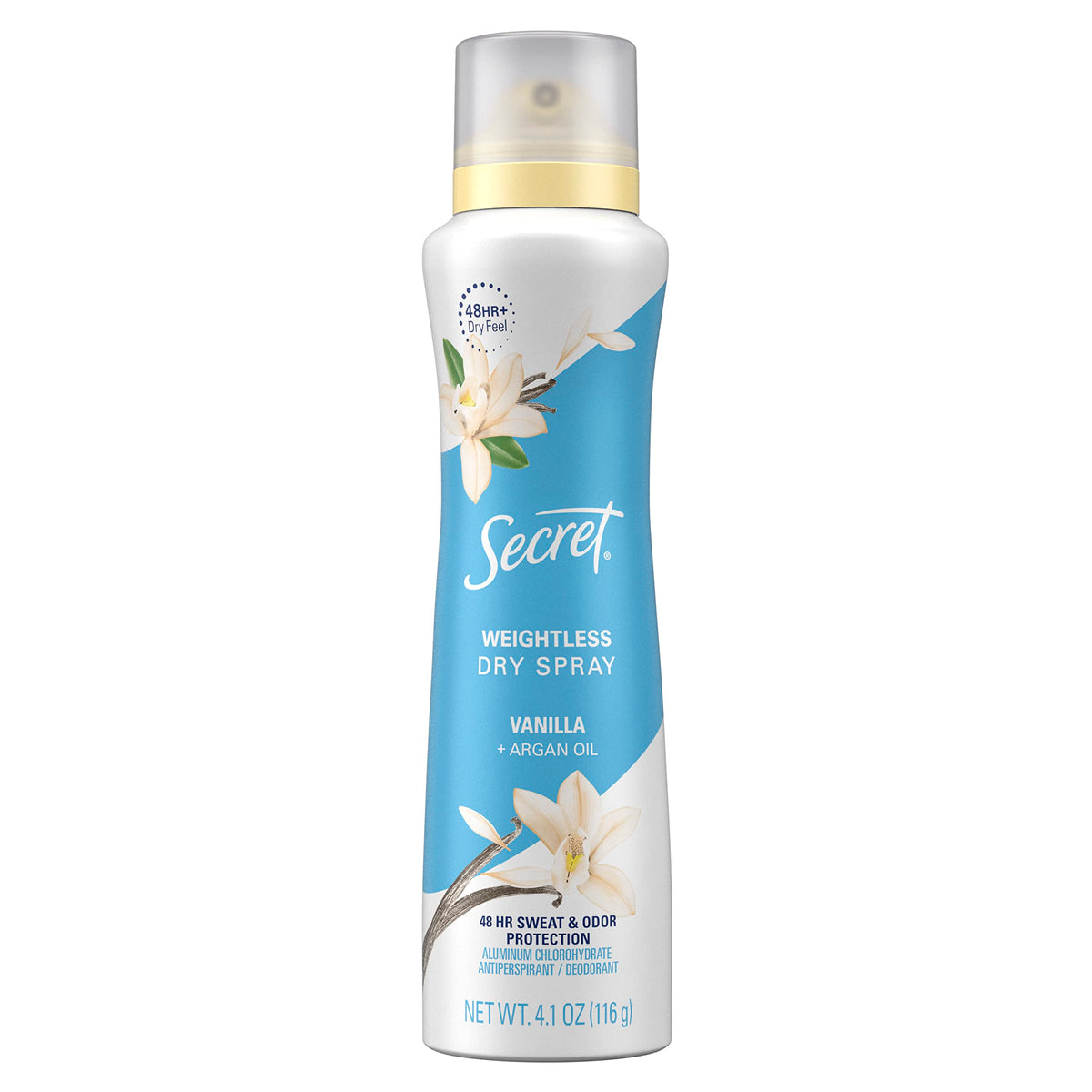 Secret Dry Spray Antiperspirant Deodorant With Vanilla & Argan Oil, 4.1 Oz