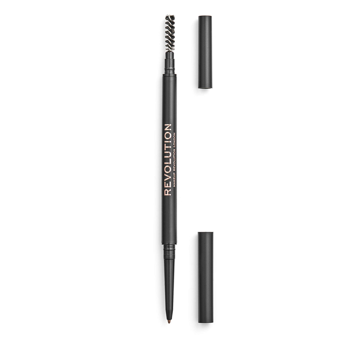 Revolution Beauty Precise Brow Pencil Double Ended Ultra-Fine Dark Brown with Spoolie Brush 0.001 Oz