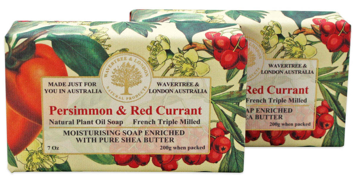 Wavertree & London Natural Soap Bars, Persimmon & Red Currant, 7Oz (Pack Of 2)