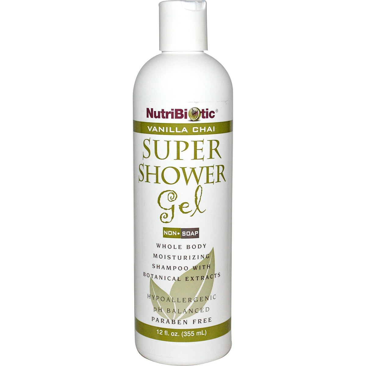 Nutribiotic Super Shower Gel, Vanilla Chai - 12 Fl Oz Moisturizing Body Wash