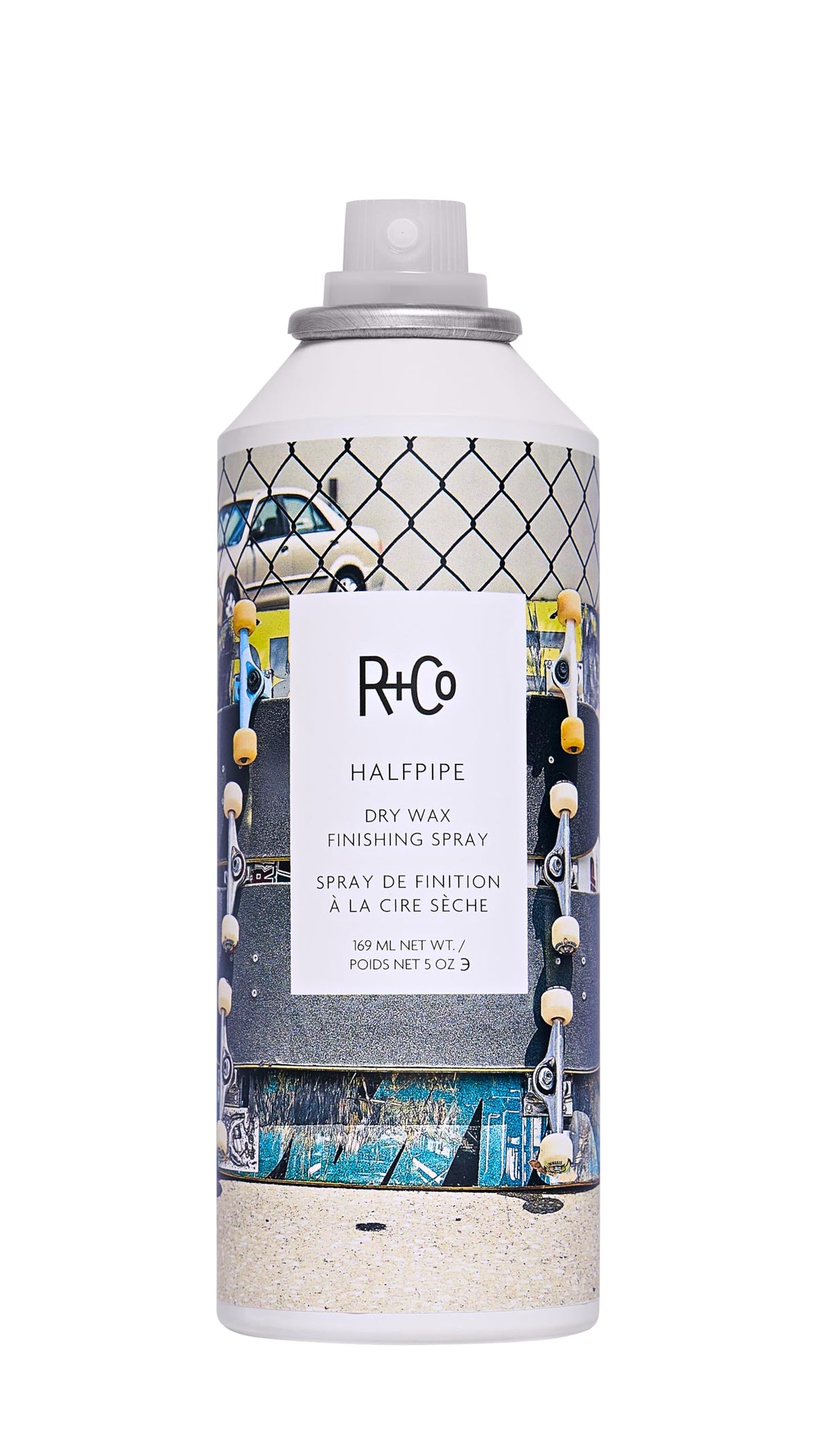 R+Co Halfpipe Dry Wax Texture Spray - 5 Oz, Transparent Finish For Effortless Styling