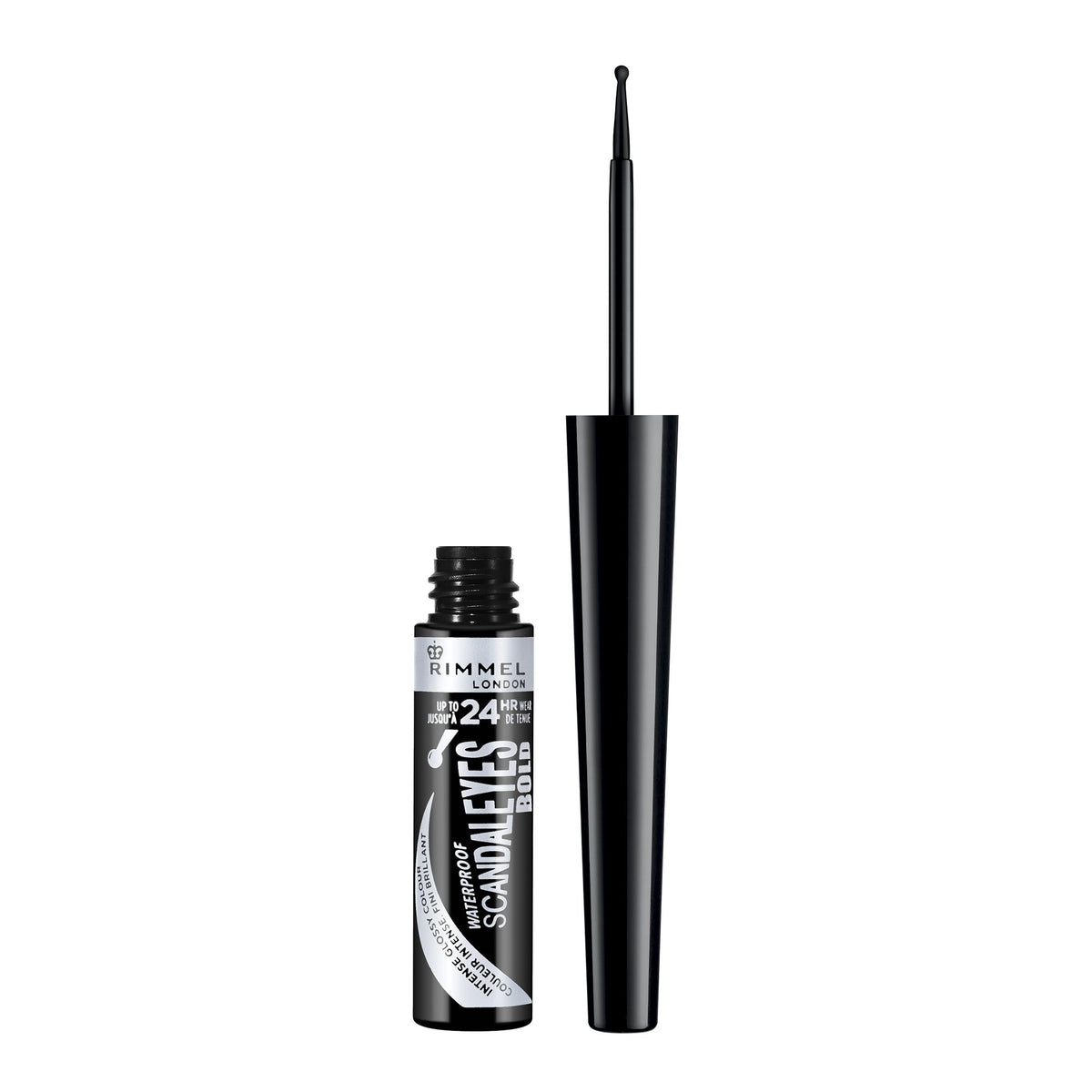 Rimmel London Scandaleyes Bold Liquid Eyeliner, Long-Wearing, Intense Black, 0.08Oz