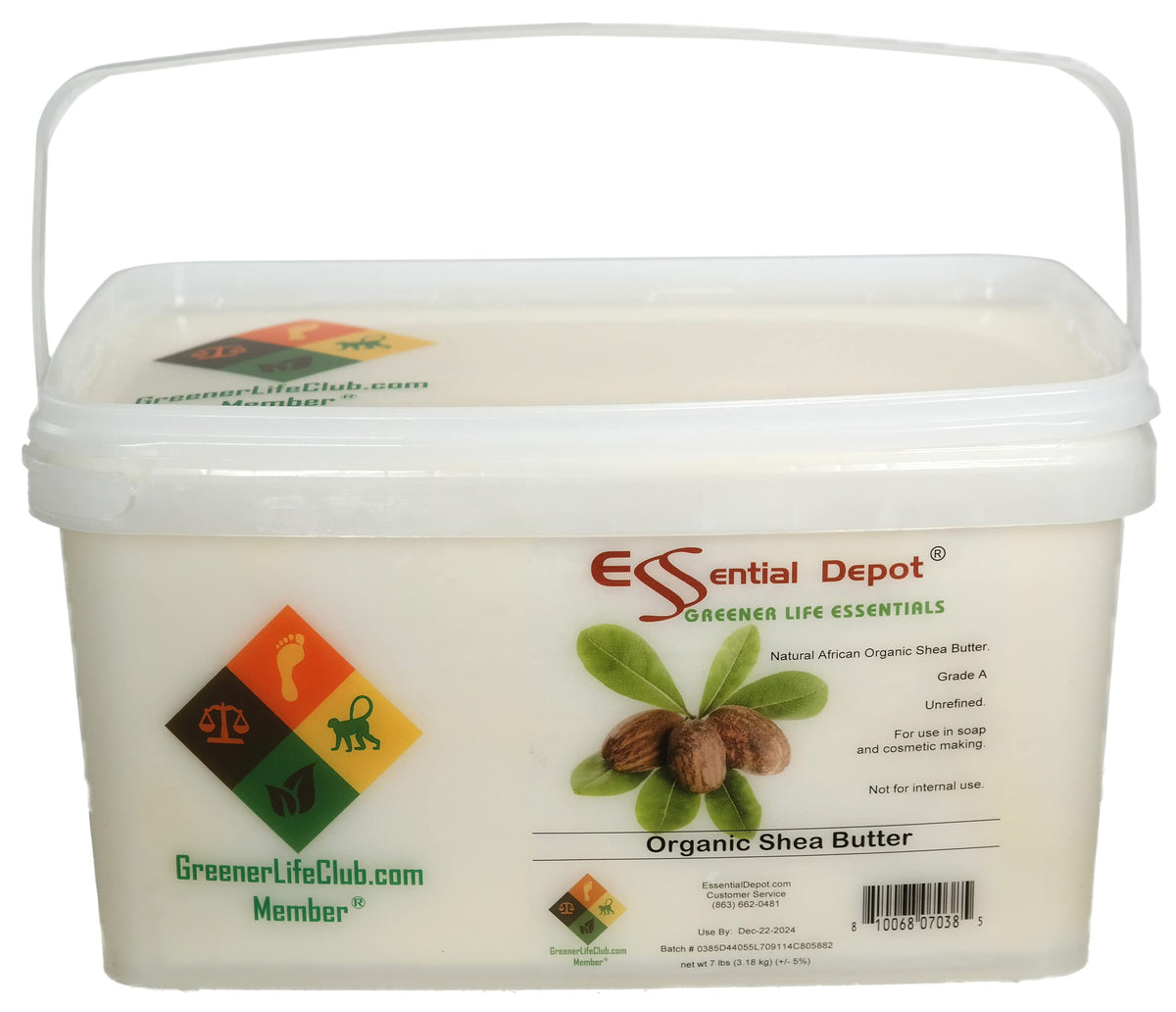 Essential Depot Unrefined Shea Butter - Grade A - 7 Lbs - Natural Moisturizer