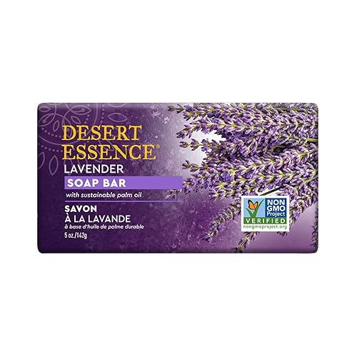 Desert Essence Lavender Soap Bar 5 Oz - Cell Regeneration, Tea Tree Oil, Aloe Vera, Jojoba