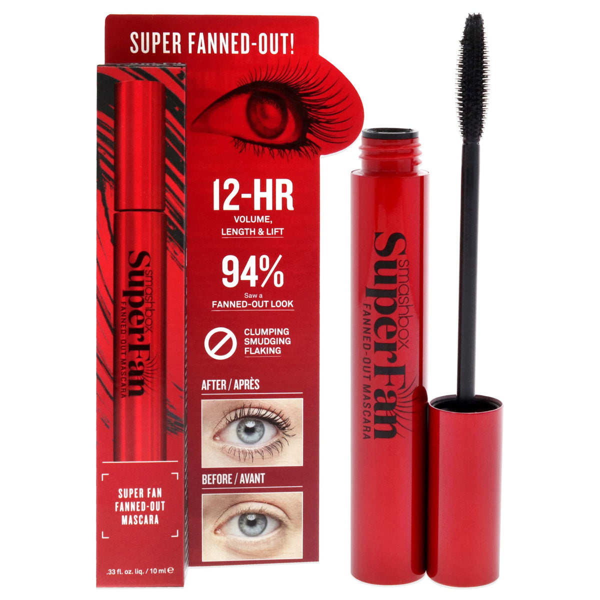 Smashbox Super Fan FannedOut Mascara Black False Lash Look  033 Ounce