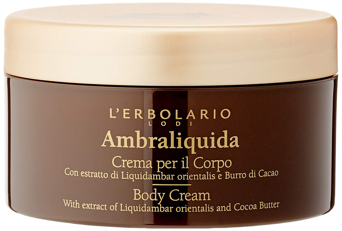 LErbolario Ambraliquida Body Cream  AntiAging Body Cream  Liquidambar Extract  Pistachio and Cocoa Butter  Nourishing  Tonin