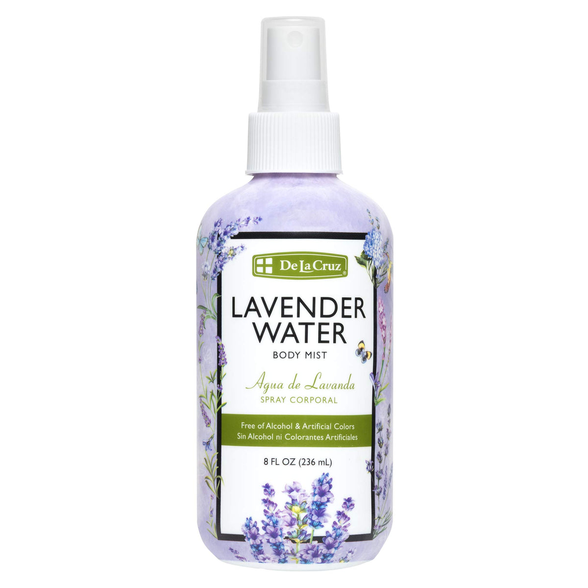 De La Cruz Lavender Water Body Mist - Pure Lavender Essential Oil Spray, 8 Fl Oz