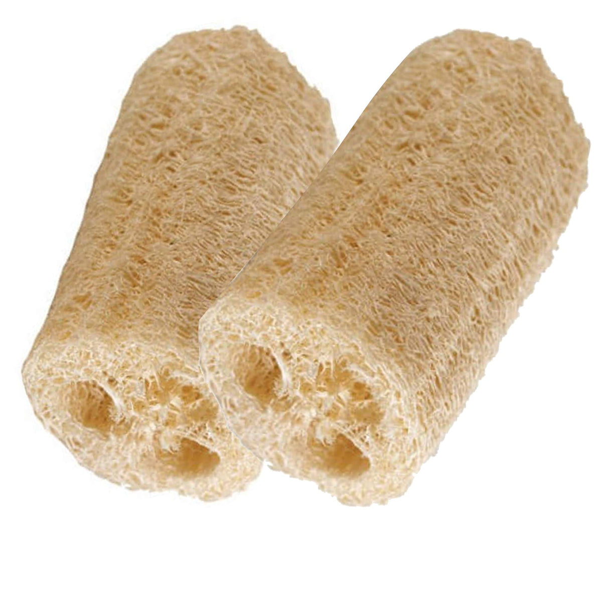 Healthgoodsin Organic Loofah Bath Sponge Set Of 2 - Natural Exfoliating Scrubber