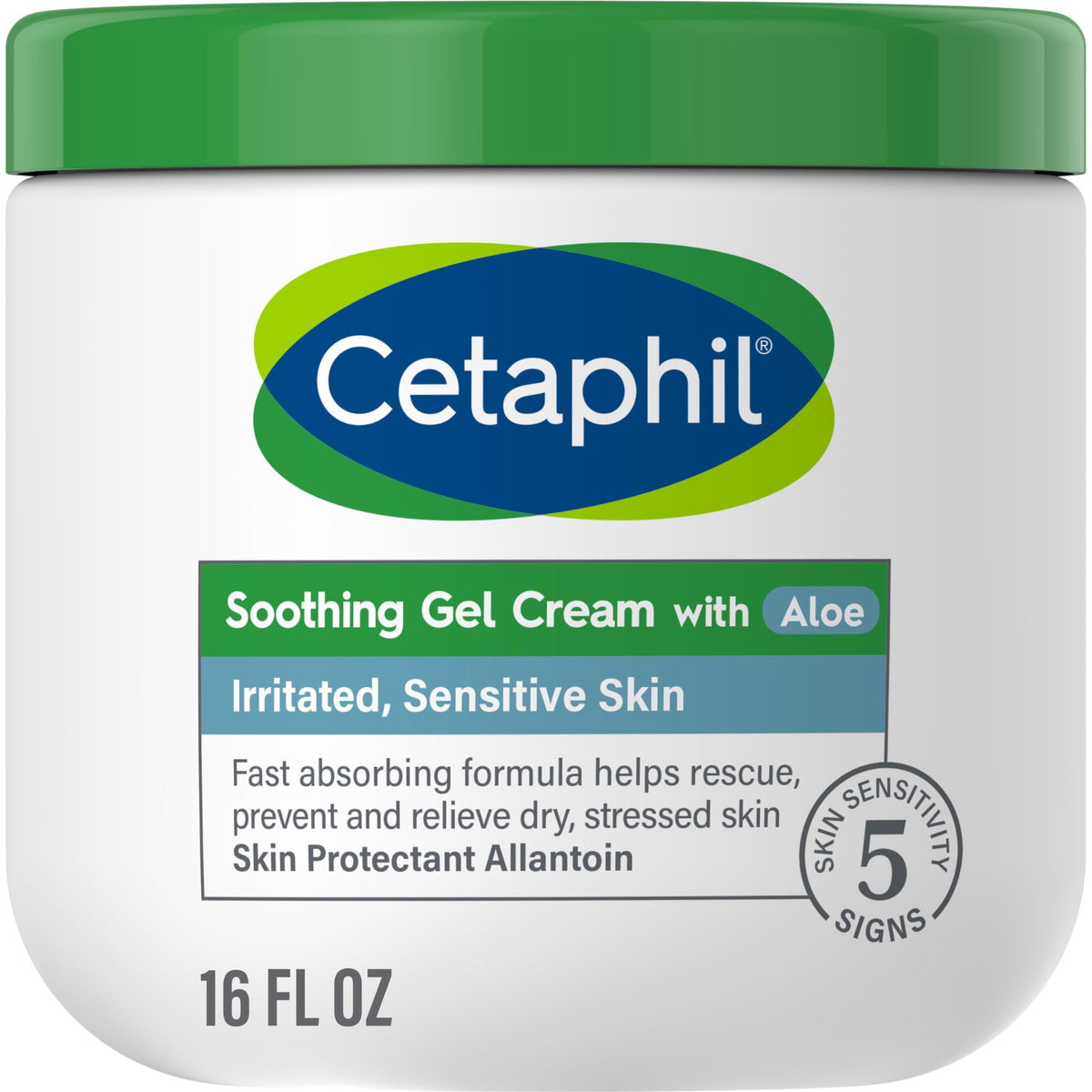 Cetaphil Soothing Gel-Cream With Aloe, 16 Oz - Hydrates Sensitive Skin, Fragrance Free