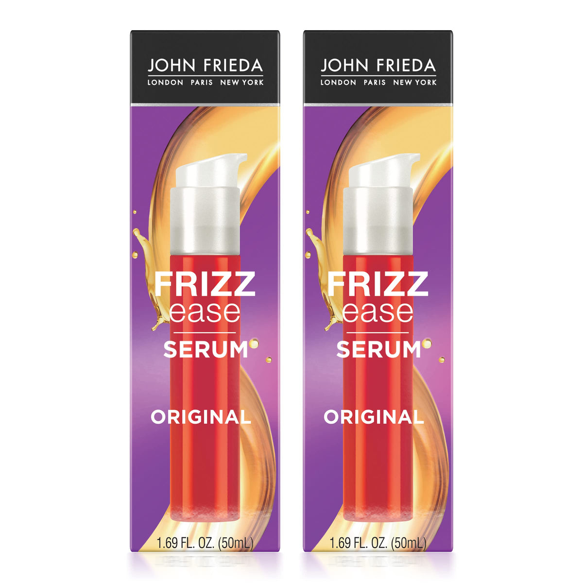 John Frieda Frizz Ease Original Hair Serum, Anti-Frizz & Heat Protectant, 2 Pack, 1.69 fl oz