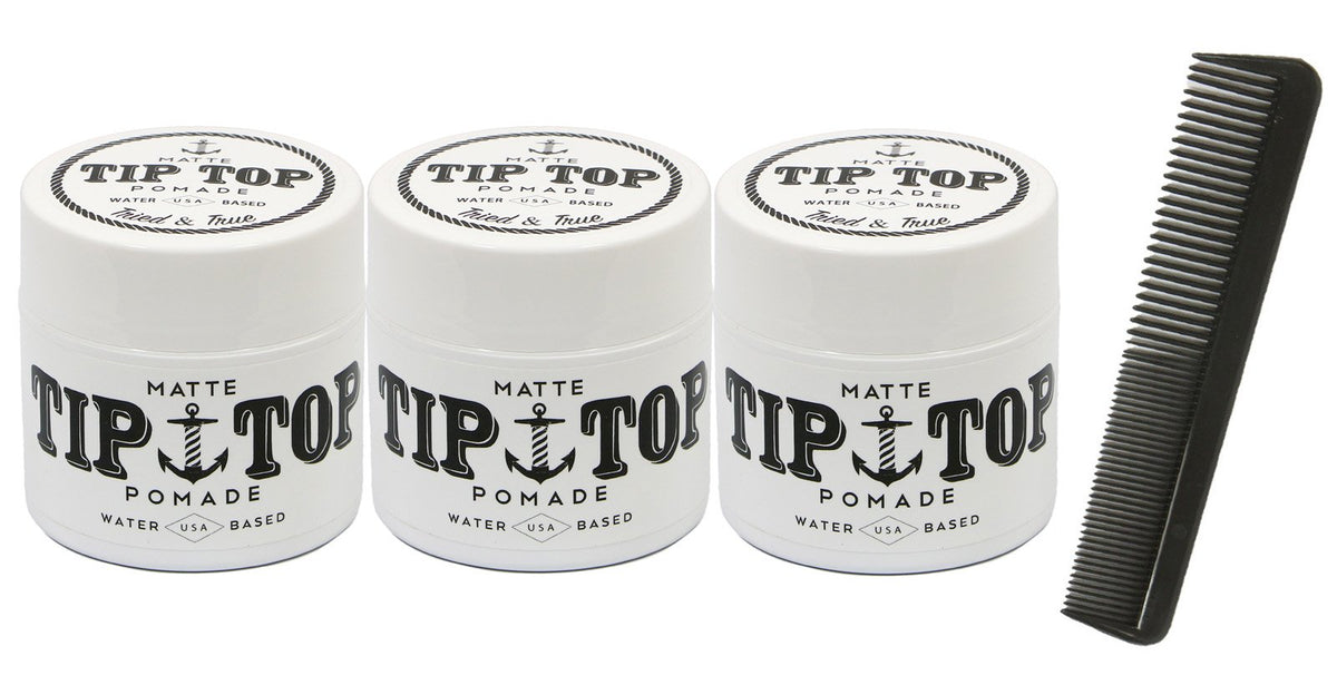 Tip Top Matte Water Based Pomade, Medium Hold, 4.25Oz - Pack Of 3