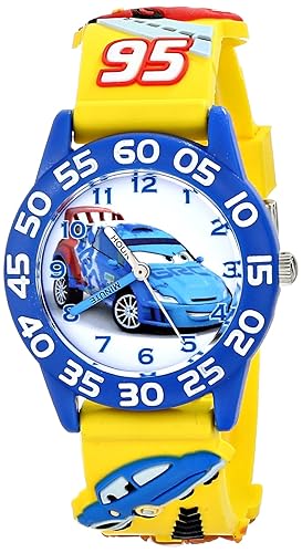 Disney Cars Kids' 3D Strap Plastic Time Teacher Analog Quartz Watch