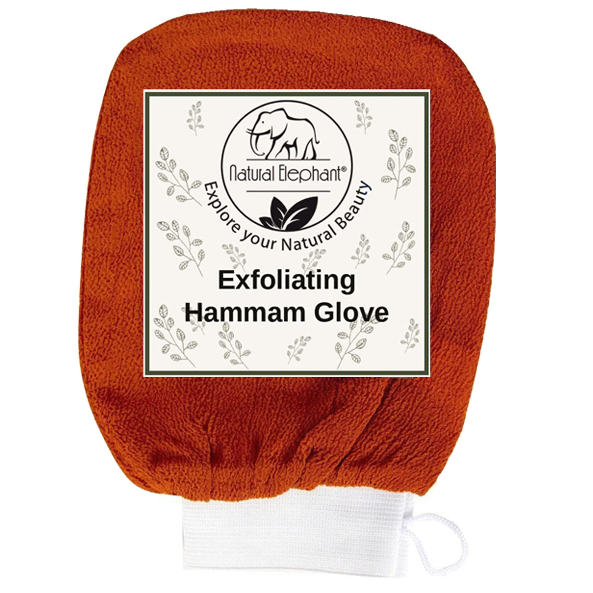 Natural Elephant Burnt Orange Exfoliating Hammam Glove - 1 Count, Spa Quality Skin Care