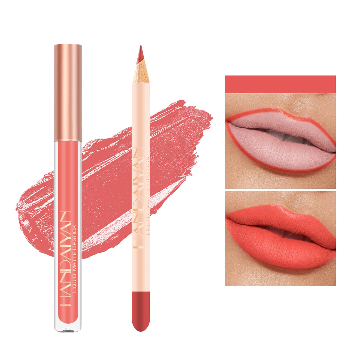 Easilydays 12 Colors Lip Liner & Liquid Matte Lipstick Set - Waterproof, Longwear, Velvety Finish