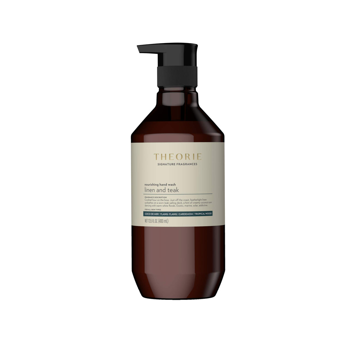 Theorie Antimicrobial Hand & Body Wash - Luxury Soap With Cardamom & Coconut - 400Ml Pump